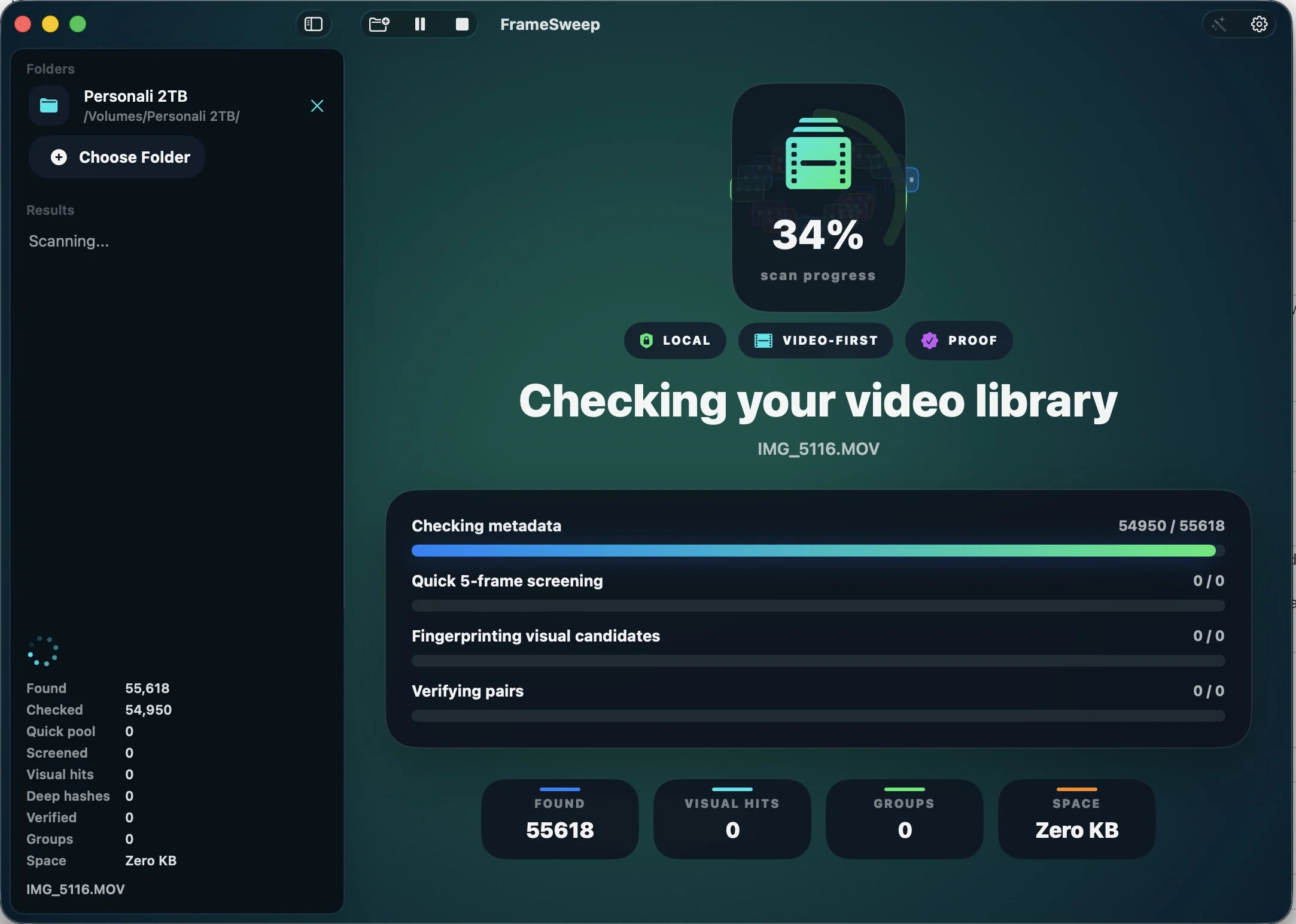 Similiter mentre controlla una libreria video sul Mac