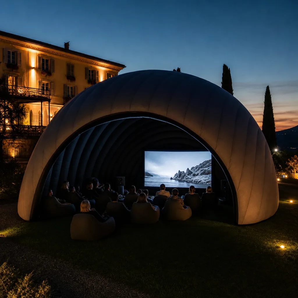 Cinema dentro una cupola gonfiabile
