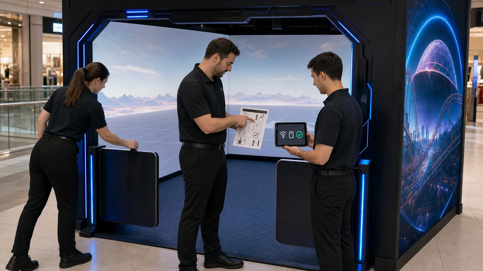 Formazione del personale prima dell’apertura di Tholus Arcade