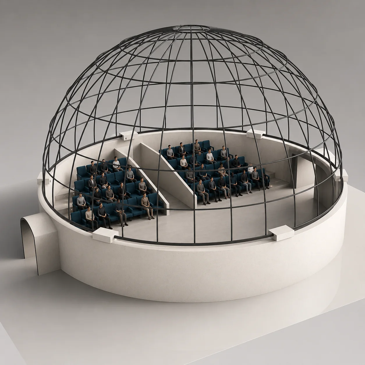 Platea e spazio tecnico dietro lo schermo di Tholus Landmark