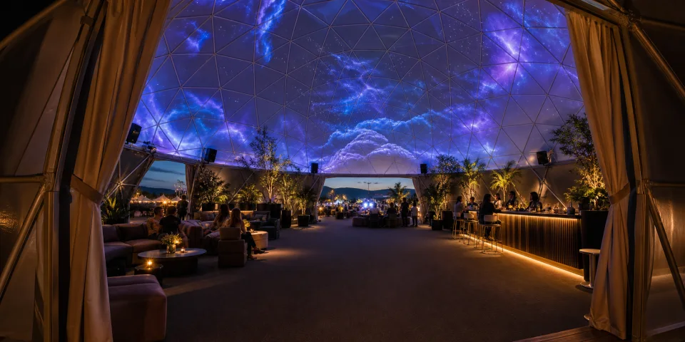 Alpine VIP Dome con lounge e proiezione fulldome